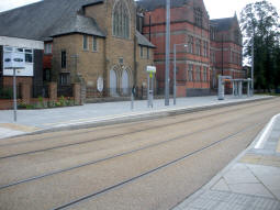 The platform for trams to Clifton South from by the other platform