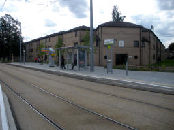 The platform for trams to the city centre from by the other platform