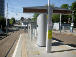 Looking along the platform for trams to Hucknall and Phoenix Park