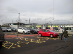 Looking towards the end of the line from the car park