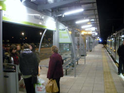 Platform A at night, looking towards platform C and Nottingham