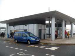 Buildings at the buffer stops, including a food and drink kiosk and toilets