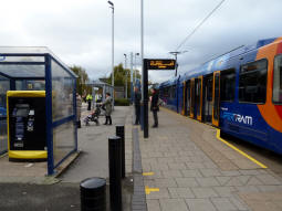The platform (right) and the car park ticket machine
