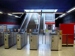 One of the exits from the island platform