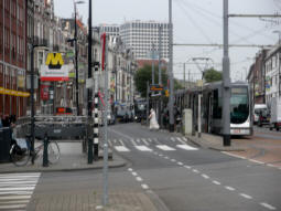 East- and southbound platform, and an entrance to the metro station