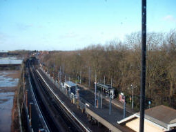 The railway and Metro platforms from street level
